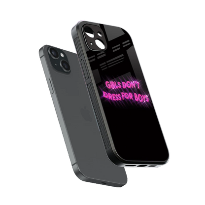 Girls Don't Dress For Boys sleek iphone 14 plus cover with tempered glass back and TPU edges