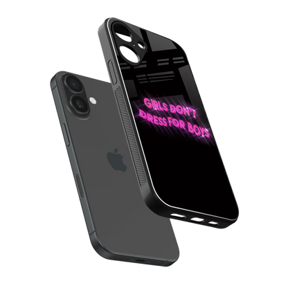 Girls Don't Dress For Boys sleek iphone 16 plus cover with tempered glass back and TPU edges