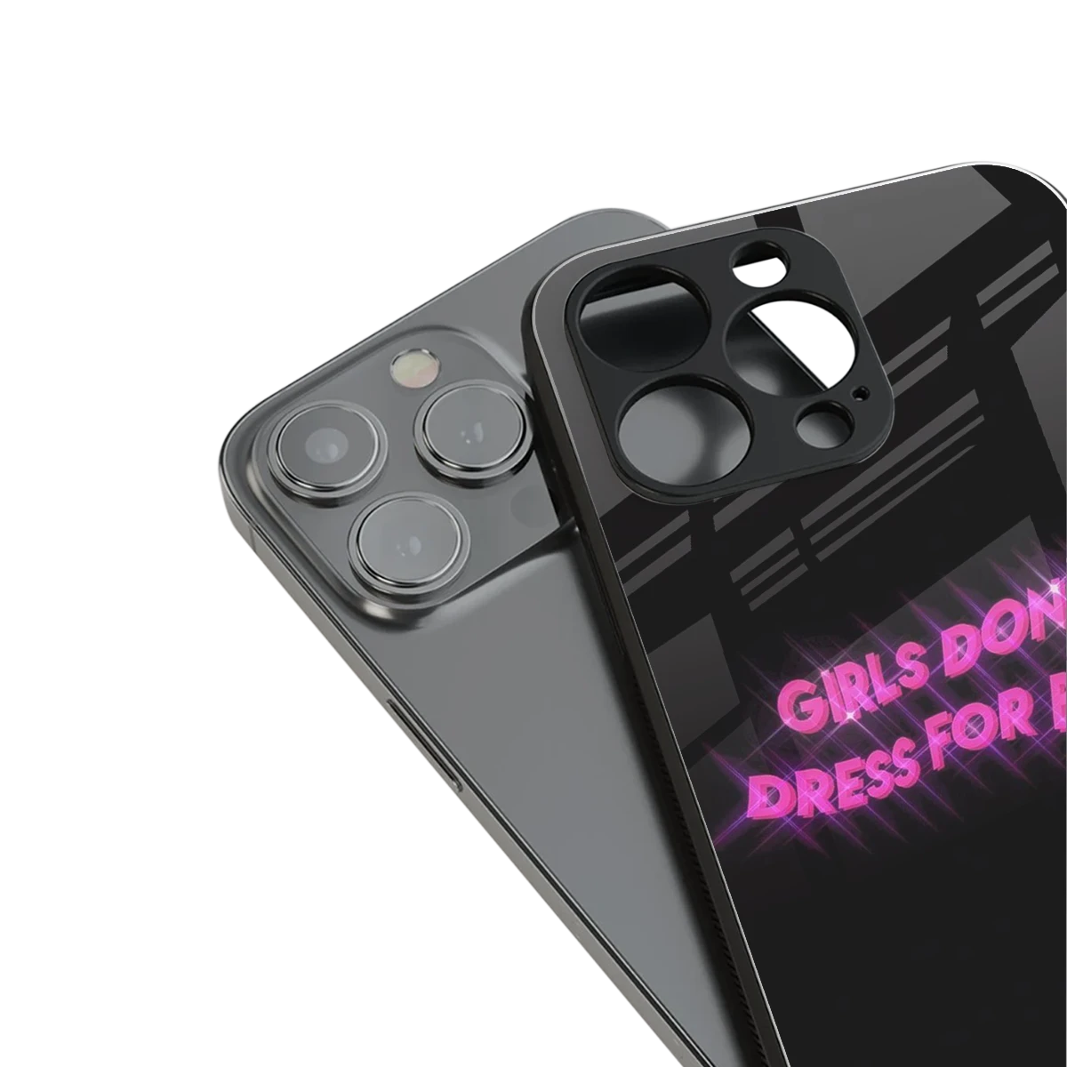 Girls Don't Dress For Boys stylish phone case for iphone 14 | glossy glass and slim fit