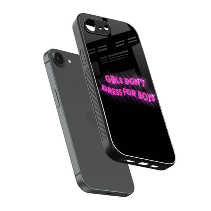 Girls Don't Dress For Boys sleek iphone 17e cover with tempered glass back and TPU edges