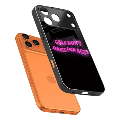 Girls Don't Dress For Boys sleek iphone 17 pro cover with tempered glass back and TPU edges