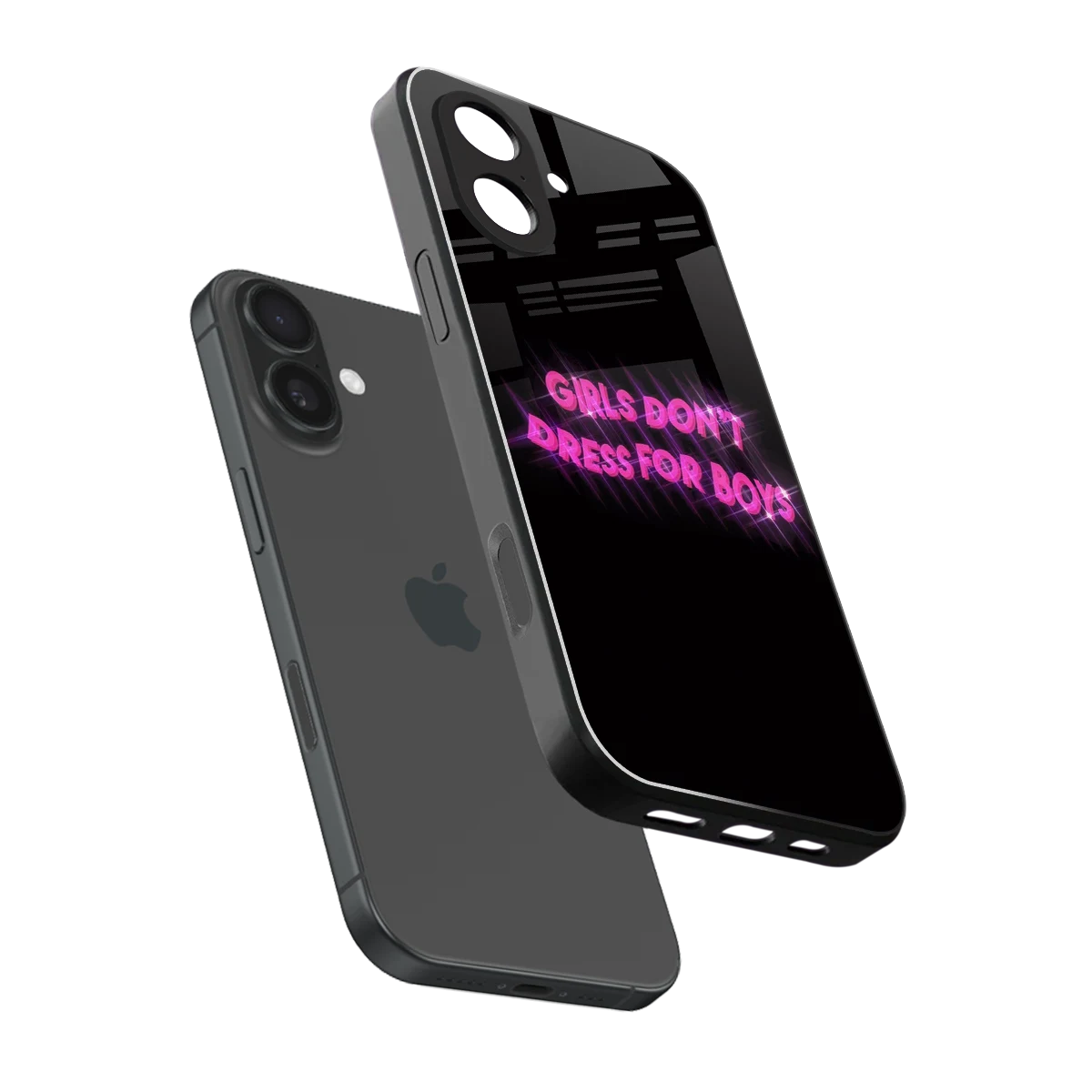 Girls Don't Dress For Boys sleek iphone 17 cover with tempered glass back and TPU edges