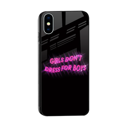 Girls Don't Dress For Boys sleek iphone x cover with tempered glass back and TPU edges
