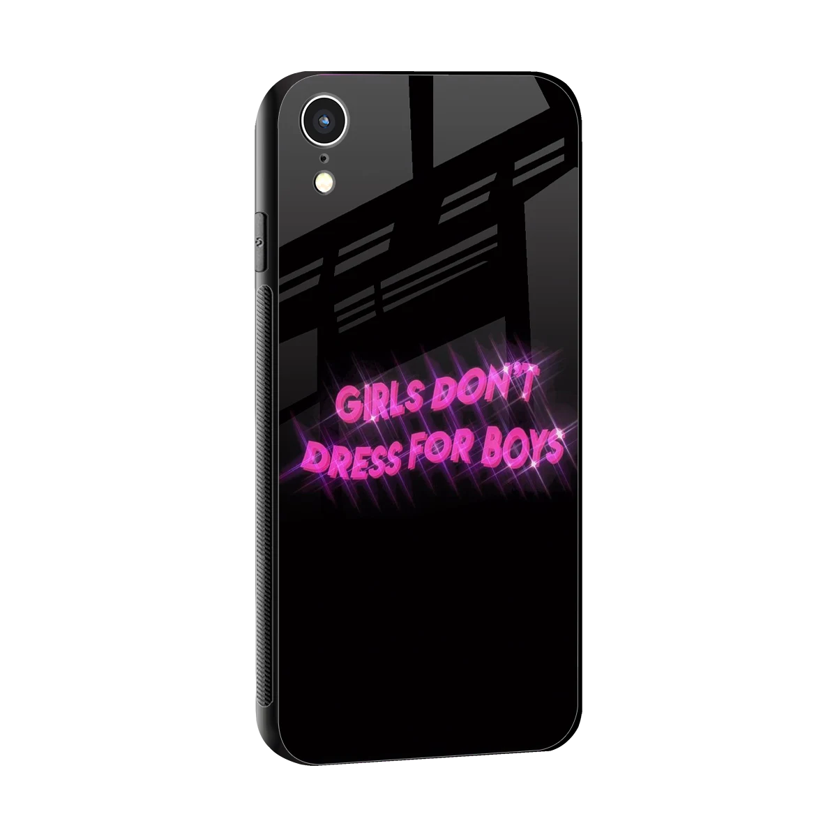 Girls Don't Dress For Boys sleek iphone xr cover with tempered glass back and TPU edges