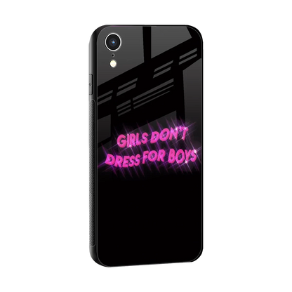 Girls Don't Dress For Boys sleek iphone xr cover with tempered glass back and TPU edges