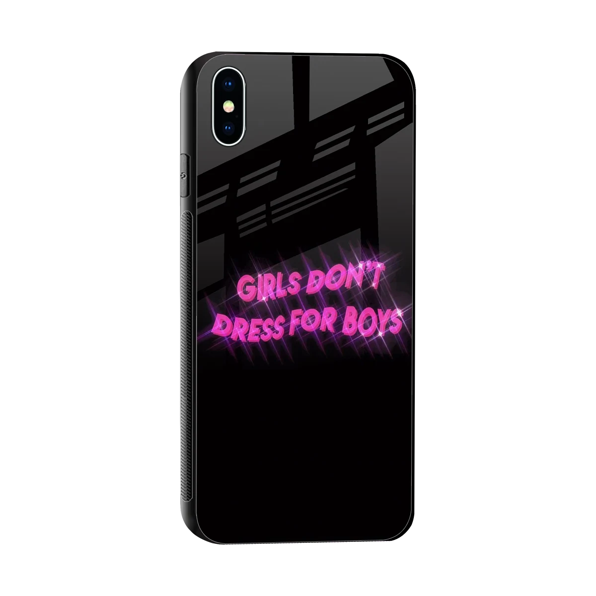 Girls Don't Dress For Boys sleek iphone xs max cover with tempered glass back and TPU edges