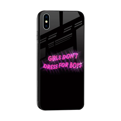Girls Don't Dress For Boys sleek iphone xs max cover with tempered glass back and TPU edges