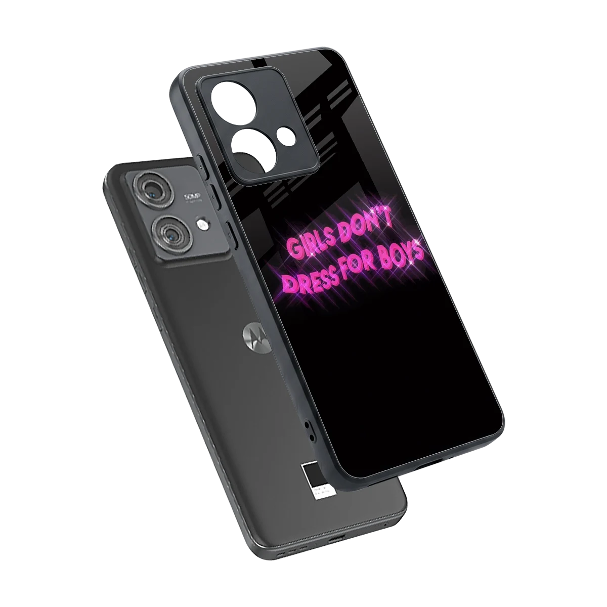 Girls Don't Dress For Boys sleek motorola edge 40 neo 5g cover with tempered glass back and TPU edges