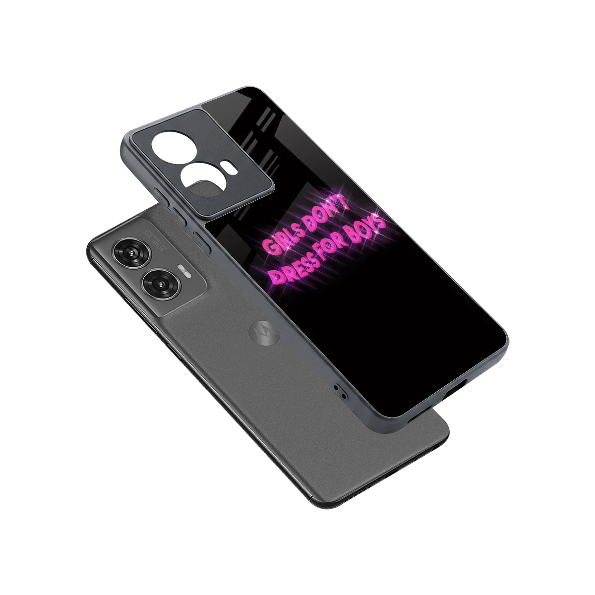 Girls Don't Dress For Boys sleek motorola edge 50 fusion cover with tempered glass back and TPU edges