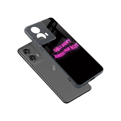 Girls Don't Dress For Boys sleek motorola edge 50 fusion cover with tempered glass back and TPU edges