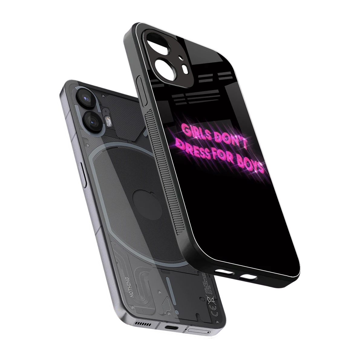 Girls Don't Dress For Boys sleek nothing phone 2 cover with tempered glass back and TPU edges