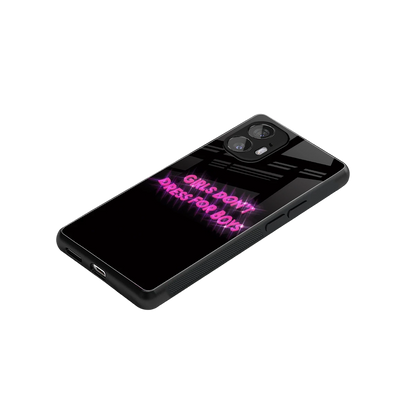 Girls Don't Dress For Boys stylish phone case for nothing phone 2 | glossy glass and slim fit
