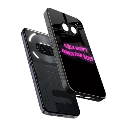 Girls Don't Dress For Boys sleek nothing phone 2a cover with tempered glass back and TPU edges
