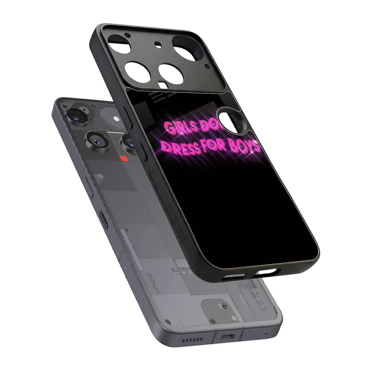 Girls Don't Dress For Boys sleek nothing phone 3 cover with tempered glass back and TPU edges