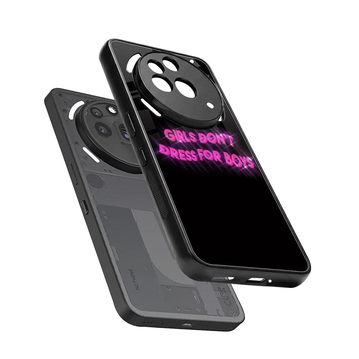 Girls Don't Dress For Boys sleek nothing phone 3a pro cover with tempered glass back and TPU edges