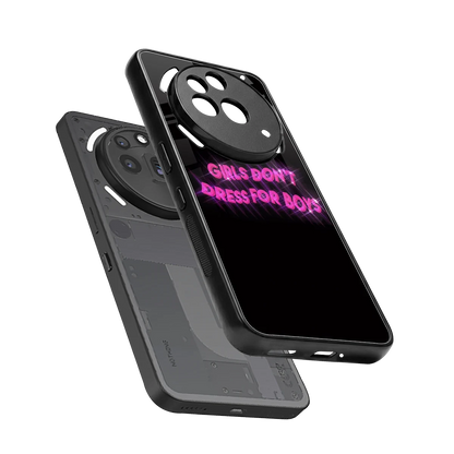 Girls Don't Dress For Boys sleek nothing phone 3a pro cover with tempered glass back and TPU edges