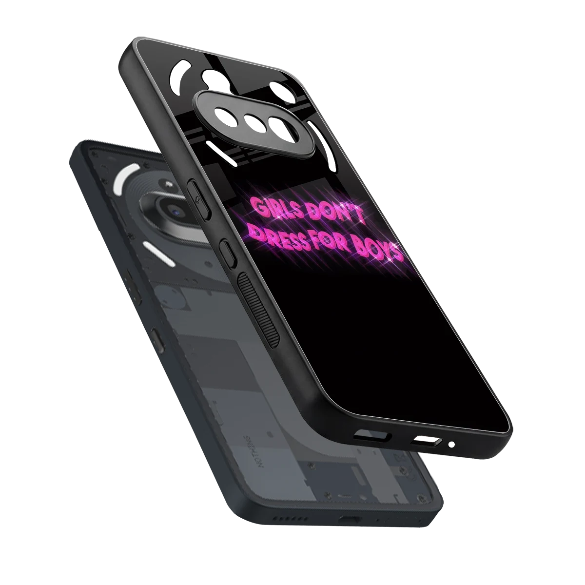 Girls Don't Dress For Boys sleek nothing phone 3a cover with tempered glass back and TPU edges