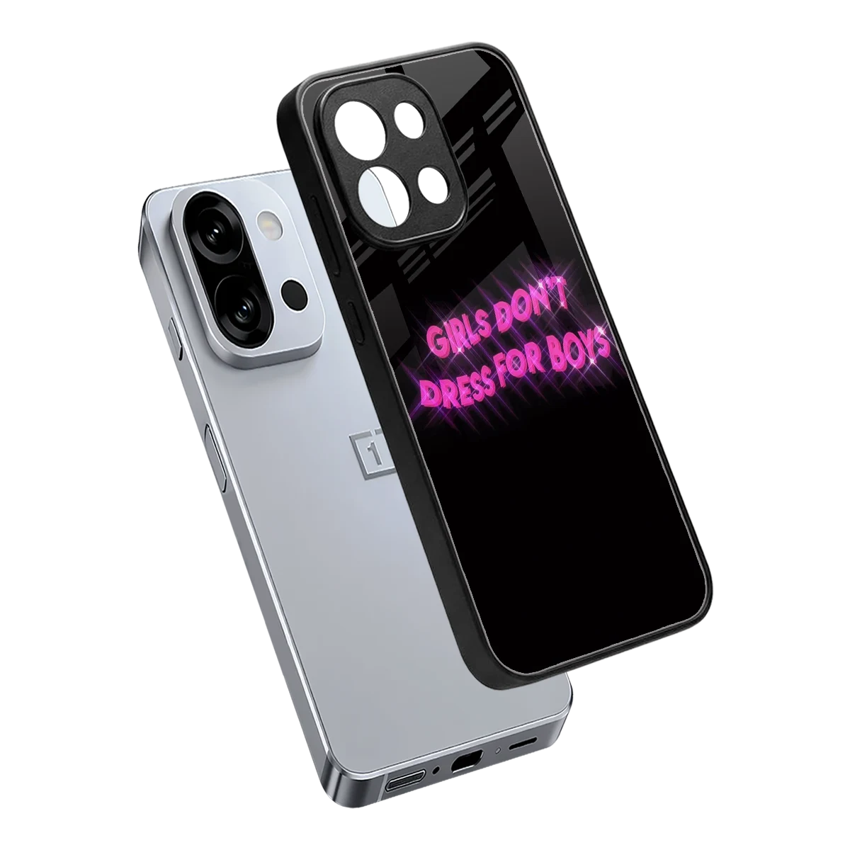 Girls Don't Dress For Boys sleek oneplus 13s cover with tempered glass back and TPU edges