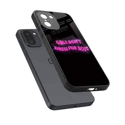 Girls Don't Dress For Boys sleek oneplus 15r cover with tempered glass back and TPU edges