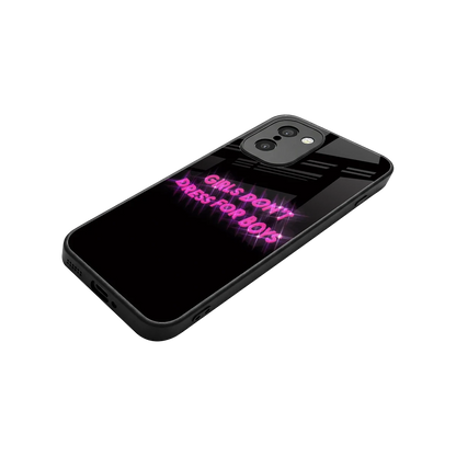 Girls Don't Dress For Boys stylish phone case for oneplus 15r | glossy glass and slim fit