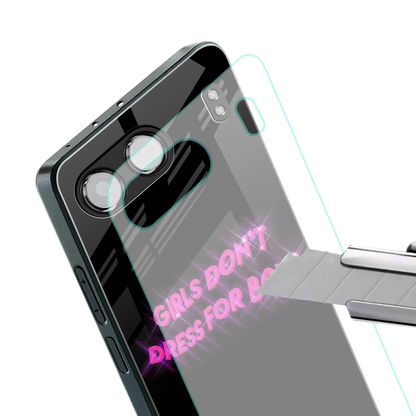 Girls Don't Dress For Boys stylish phone case for oneplus nord 4 | glossy glass and slim fit
