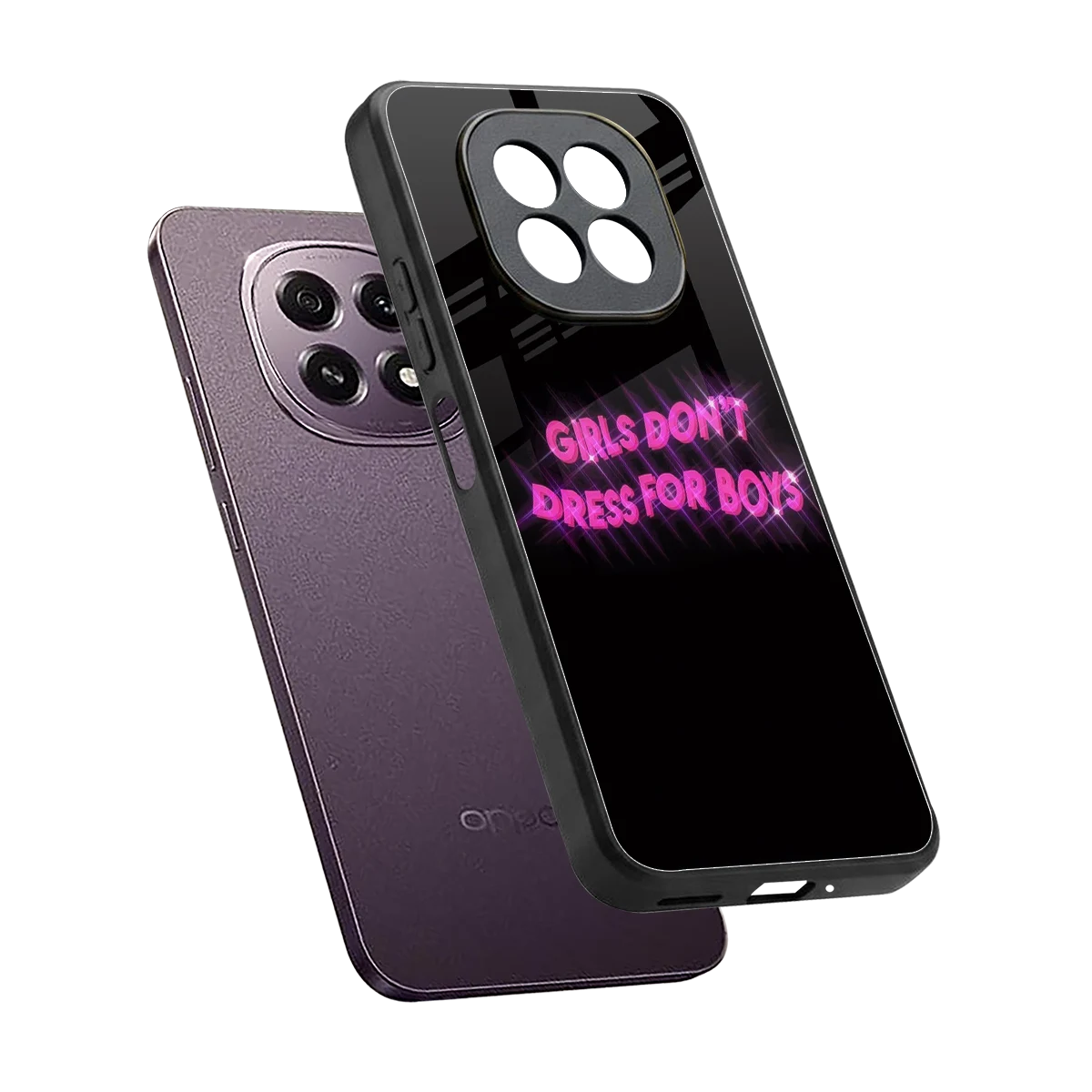 Girls Don't Dress For Boys sleek oppo f29 5g cover with tempered glass back and TPU edges