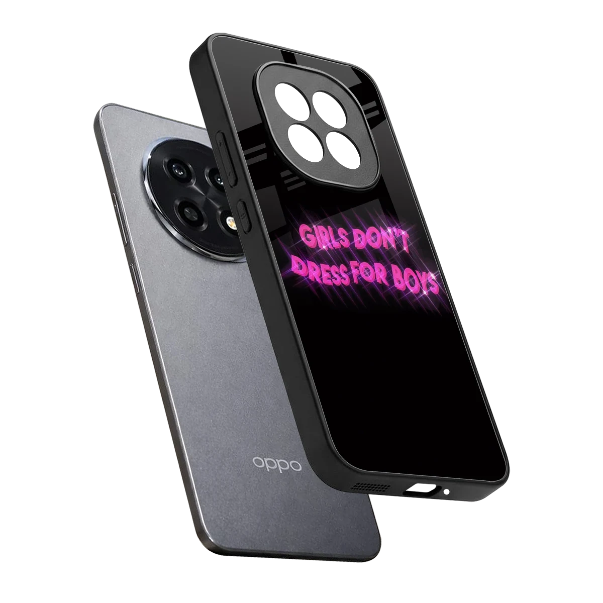 Girls Don't Dress For Boys sleek oppo f29 pro 5g cover with tempered glass back and TPU edges