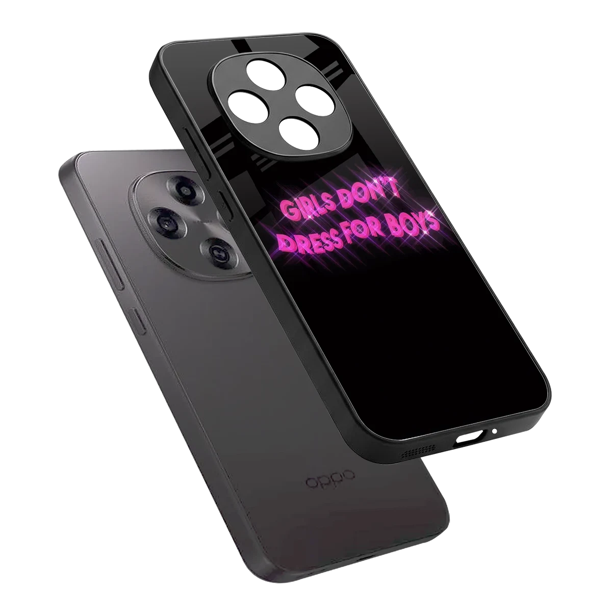 Girls Don't Dress For Boys sleek oppo f31 pro 5g cover with tempered glass back and TPU edges