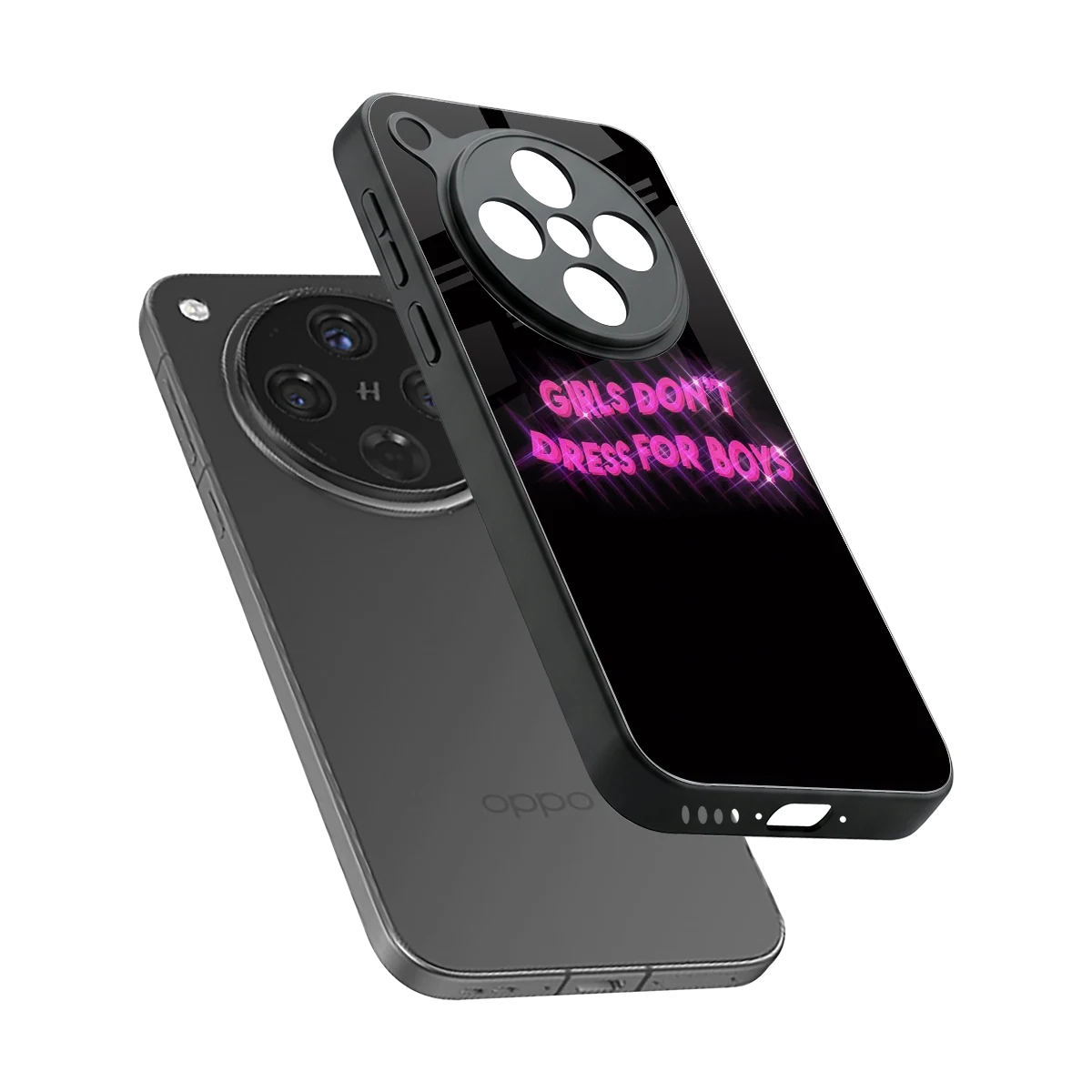Girls Don't Dress For Boys sleek oppo find x8 cover with tempered glass back and TPU edges