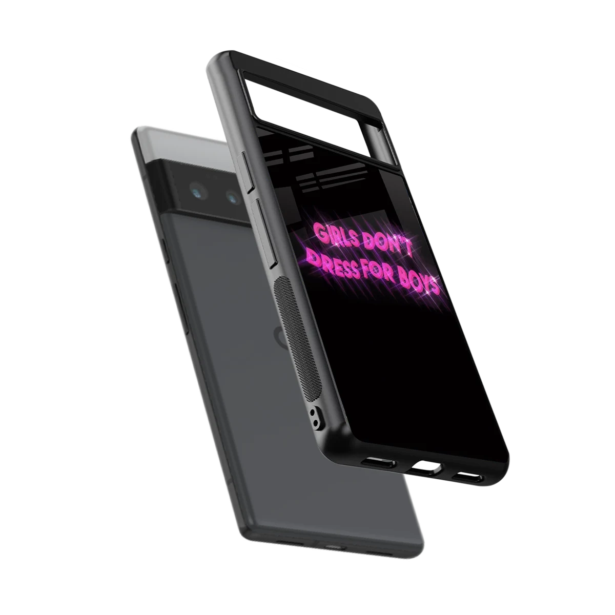 Girls Don't Dress For Boys sleek google pixel 6 pro cover with tempered glass back and TPU edges