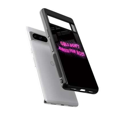 Girls Don't Dress For Boys sleek google pixel 8 pro cover with tempered glass back and TPU edges