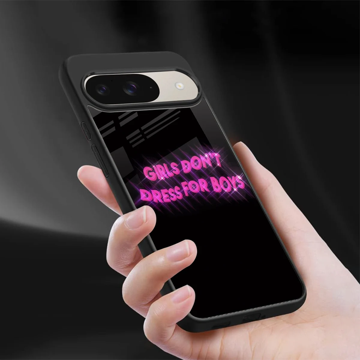 Girls Don't Dress For Boys sleek google pixel 9 cover with tempered glass back and TPU edges