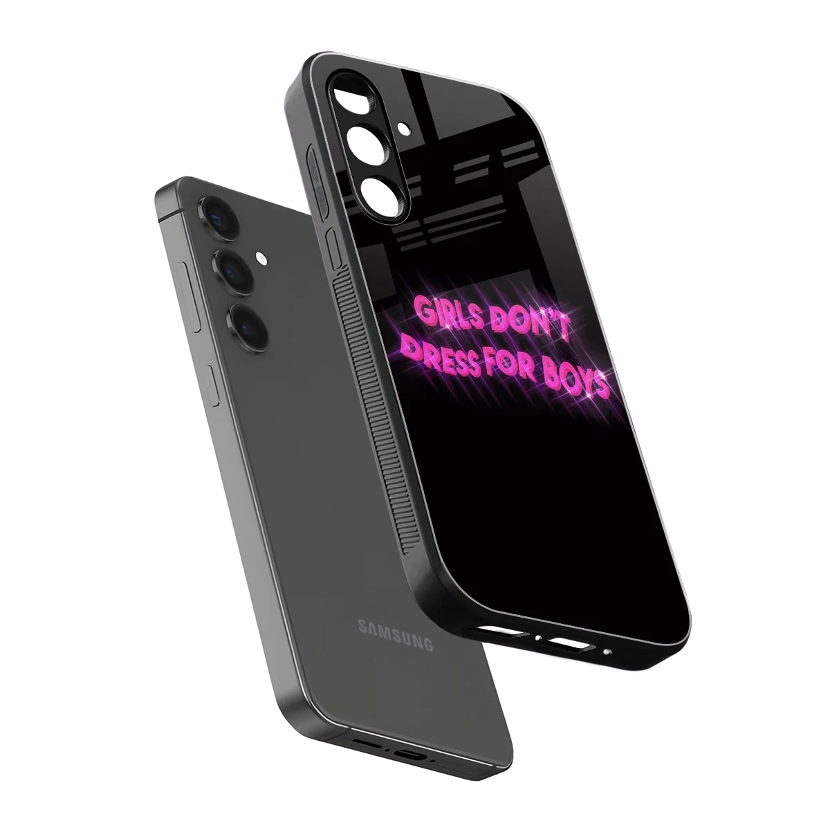 Girls Don't Dress For Boys sleek samsung galaxy a55 5g cover with tempered glass back and TPU edges