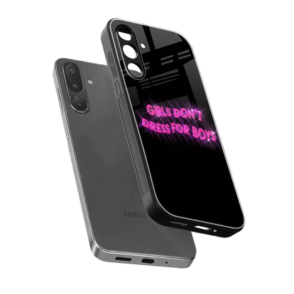 Girls Don't Dress For Boys sleek samsung galaxy m36 5g cover with tempered glass back and TPU edges