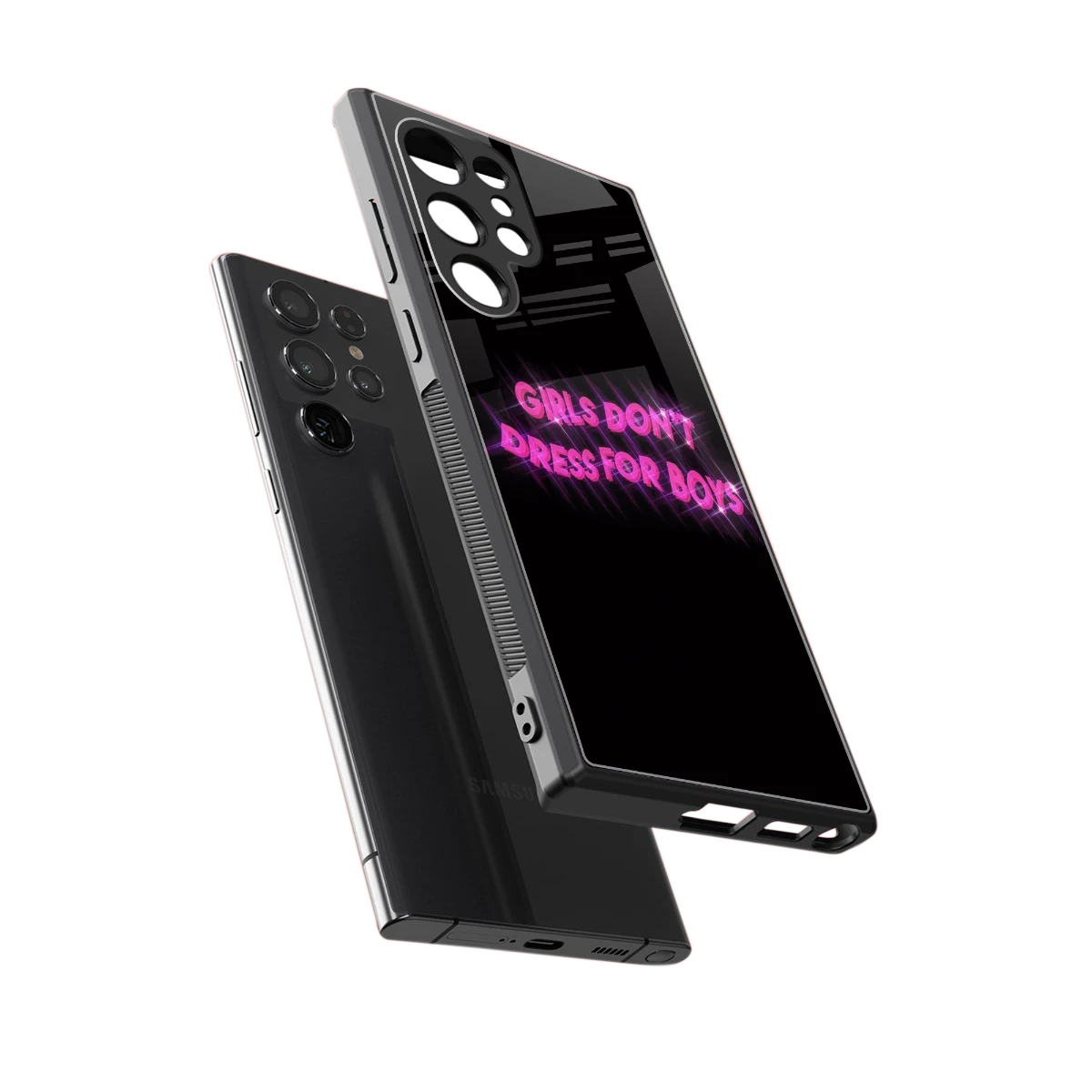 Girls Don't Dress For Boys sleek samsung galaxy s24 ultra cover with tempered glass back and TPU edges