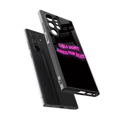 Girls Don't Dress For Boys sleek samsung galaxy s24 ultra cover with tempered glass back and TPU edges
