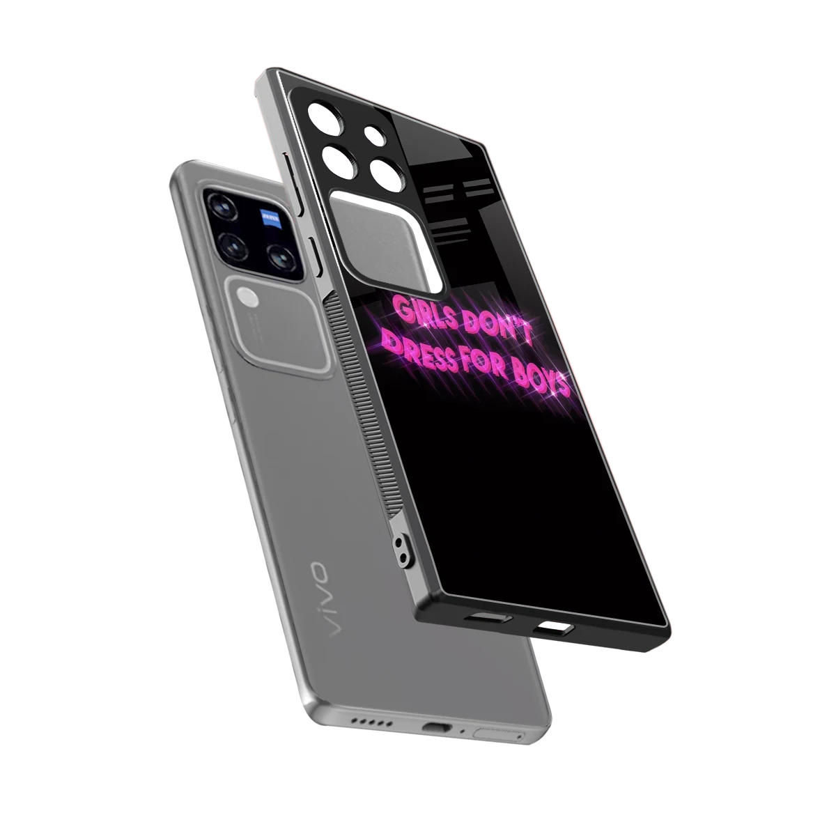 Girls Don't Dress For Boys sleekvivo v30 pro cover with tempered glass back and TPU edges