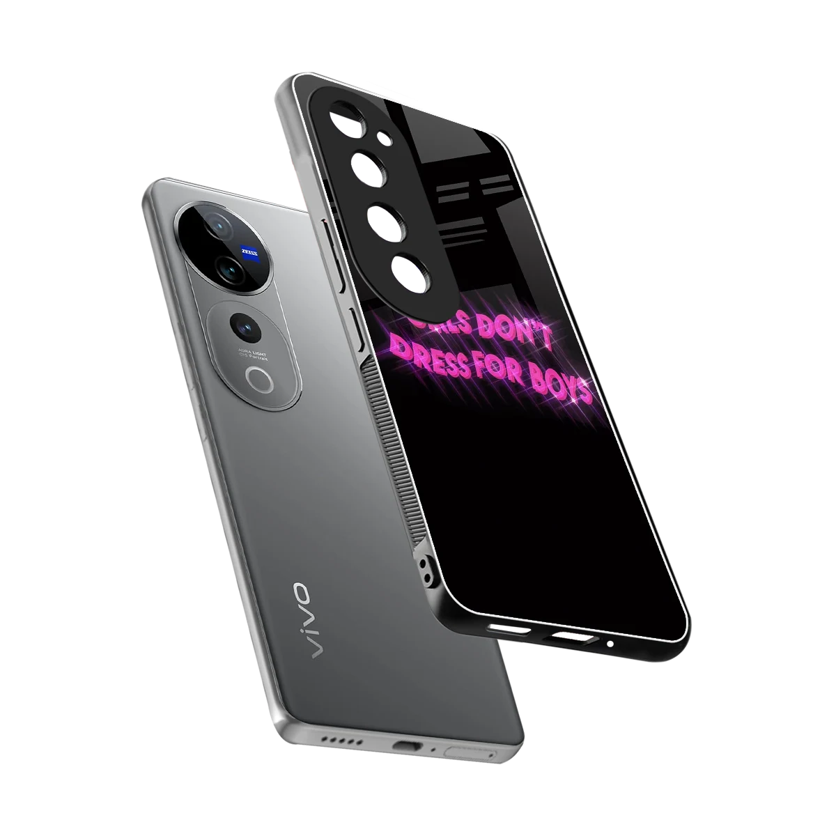 Girls Don't Dress For Boys sleek vivo v40 pro cover with tempered glass back and TPU edges