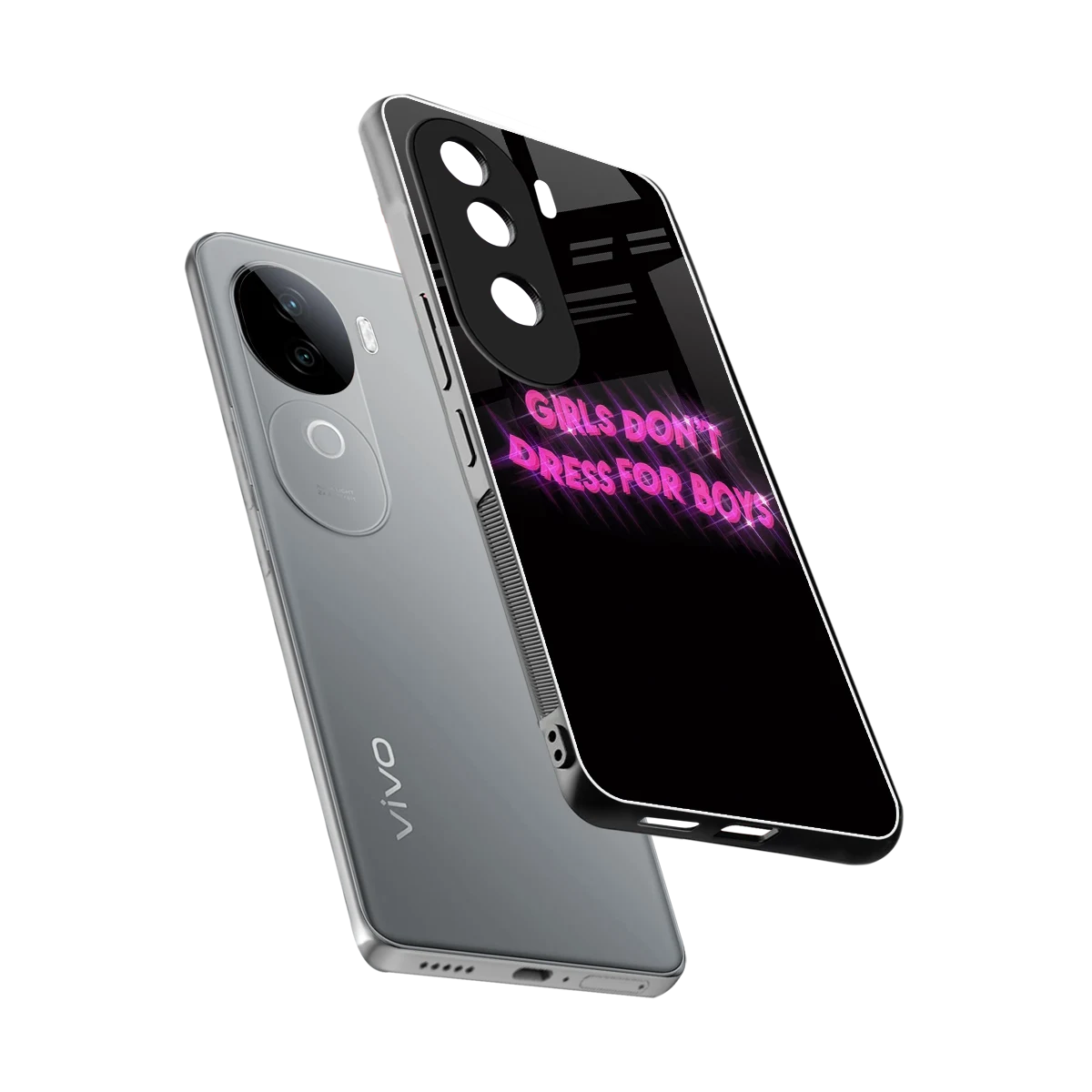 Girls Don't Dress For Boys sleek vivo v40e cover with tempered glass back and TPU edges