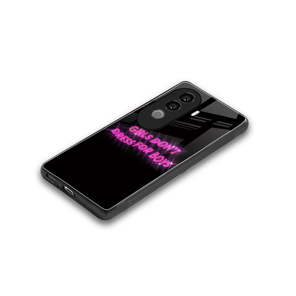 Girls Don't Dress For Boys stylish phone case for vivo v40e | glossy glass and slim fit