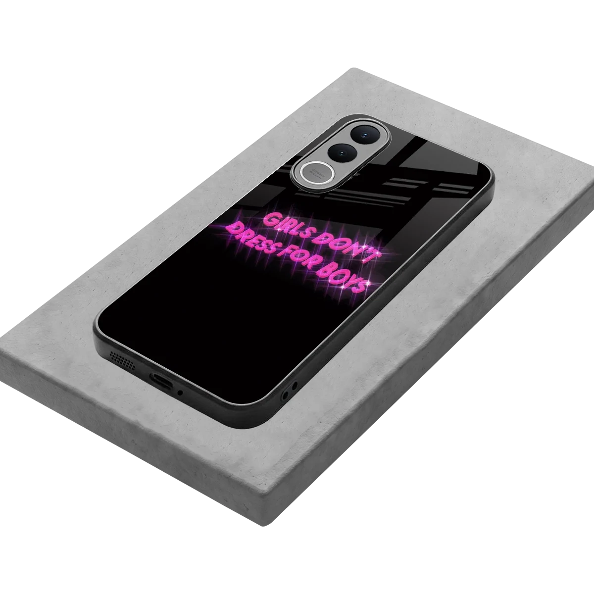 Girls Don't Dress For Boys stylish phone case for vivo v70 fe | glossy glass and slim fit