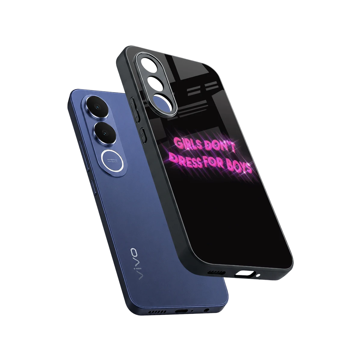 Girls Don't Dress For Boys sleek vivo v70 fe cover with tempered glass back and TPU edges