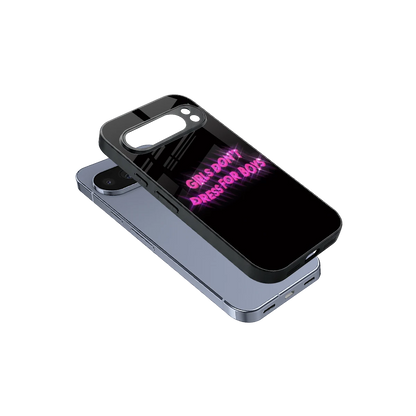 Girls Don't Dress For Boys sleek google pixel 10 pro cover with tempered glass back and TPU edges