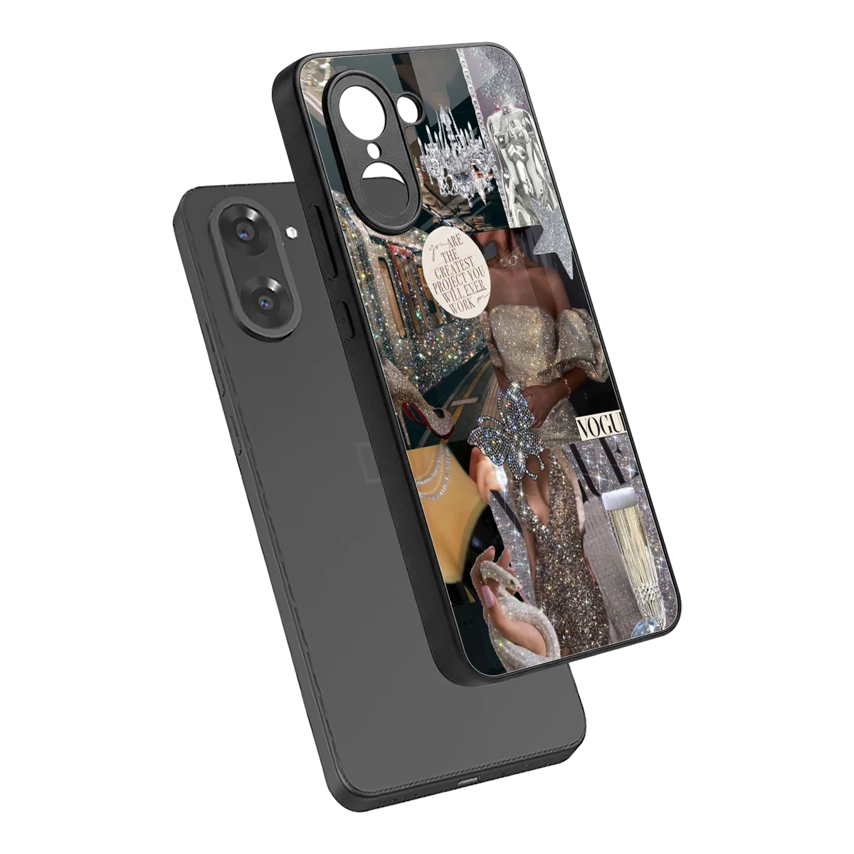 Glam Chic sleek oneplus nord ce5 5g cover with tempered glass back and TPU edges