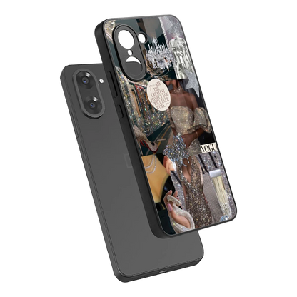 Glam Chic sleek oneplus nord ce5 5g cover with tempered glass back and TPU edges