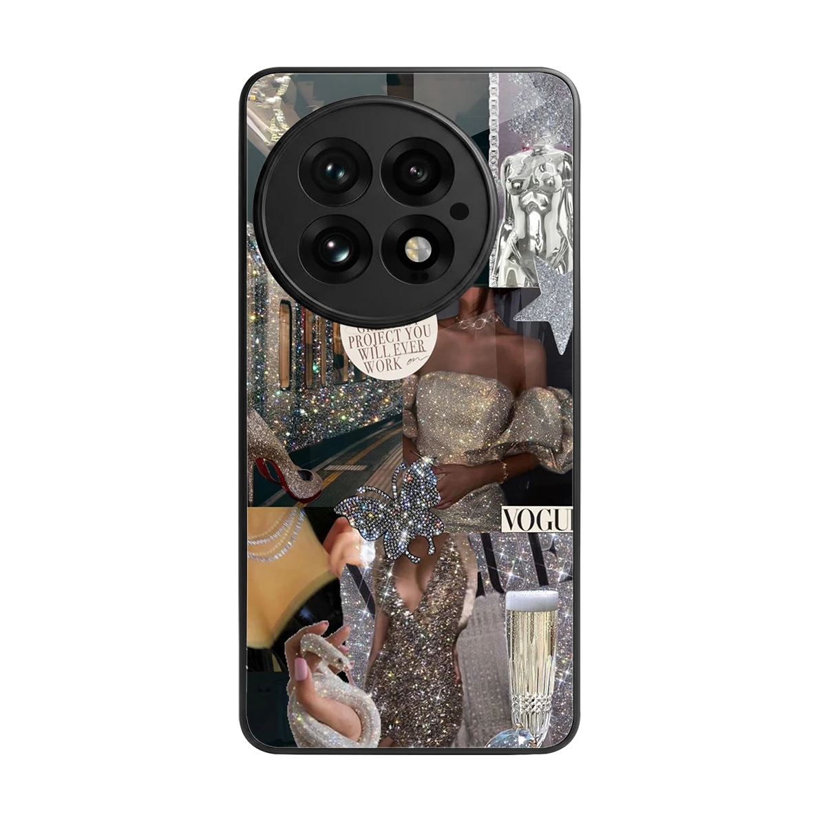 Glam Chic back phone cover | glass case for oneplus 13