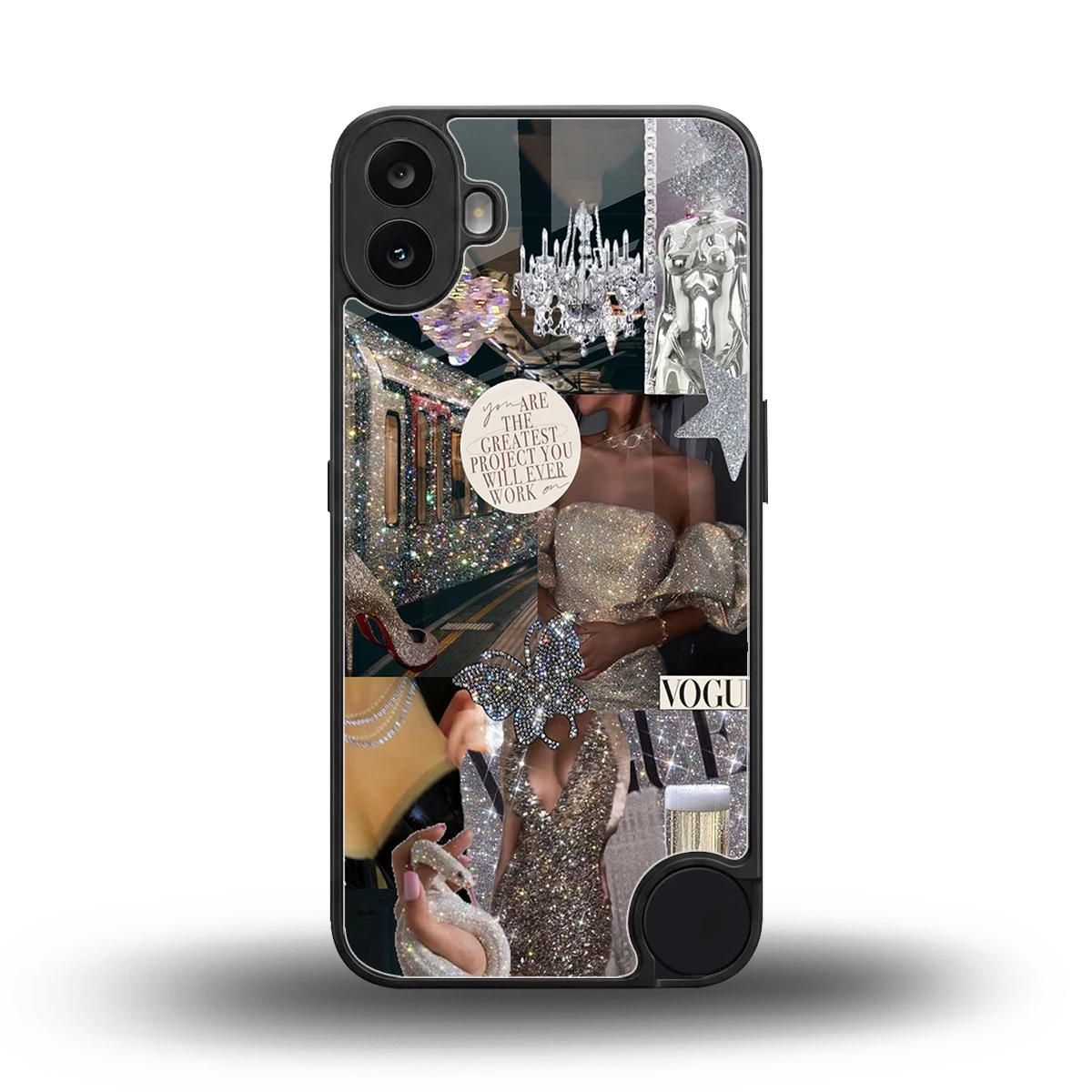 Glam Chic back phone cover | glass case for cmf nothing phone 1