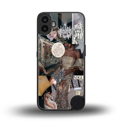 Glam Chic back phone cover | glass case for cmf nothing phone 1