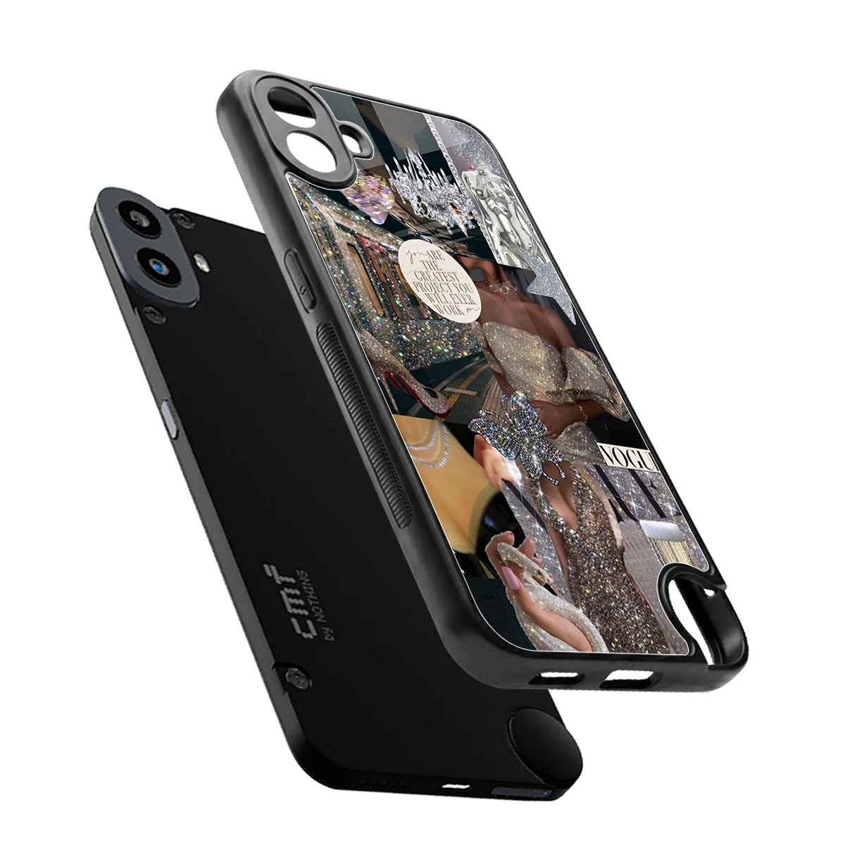 Glam Chic sleek cmf nothing phone 1 cover with tempered glass back and TPU edges