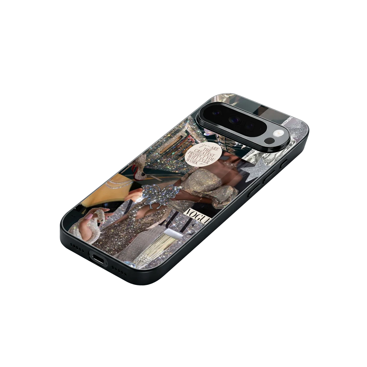 Glam Chic stylish phone case for google pixel 10 pro xl | glossy glass and slim fit